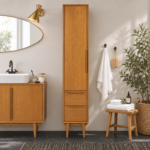 PORTOBELLO - Doğal Meşe Kaplama Vintage Banyo Dolabı